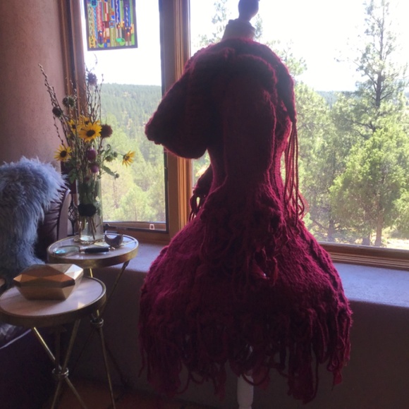 One of a Kind Hand Knit 🧶 Red Ridinghood Dress - Picture 10 of 10